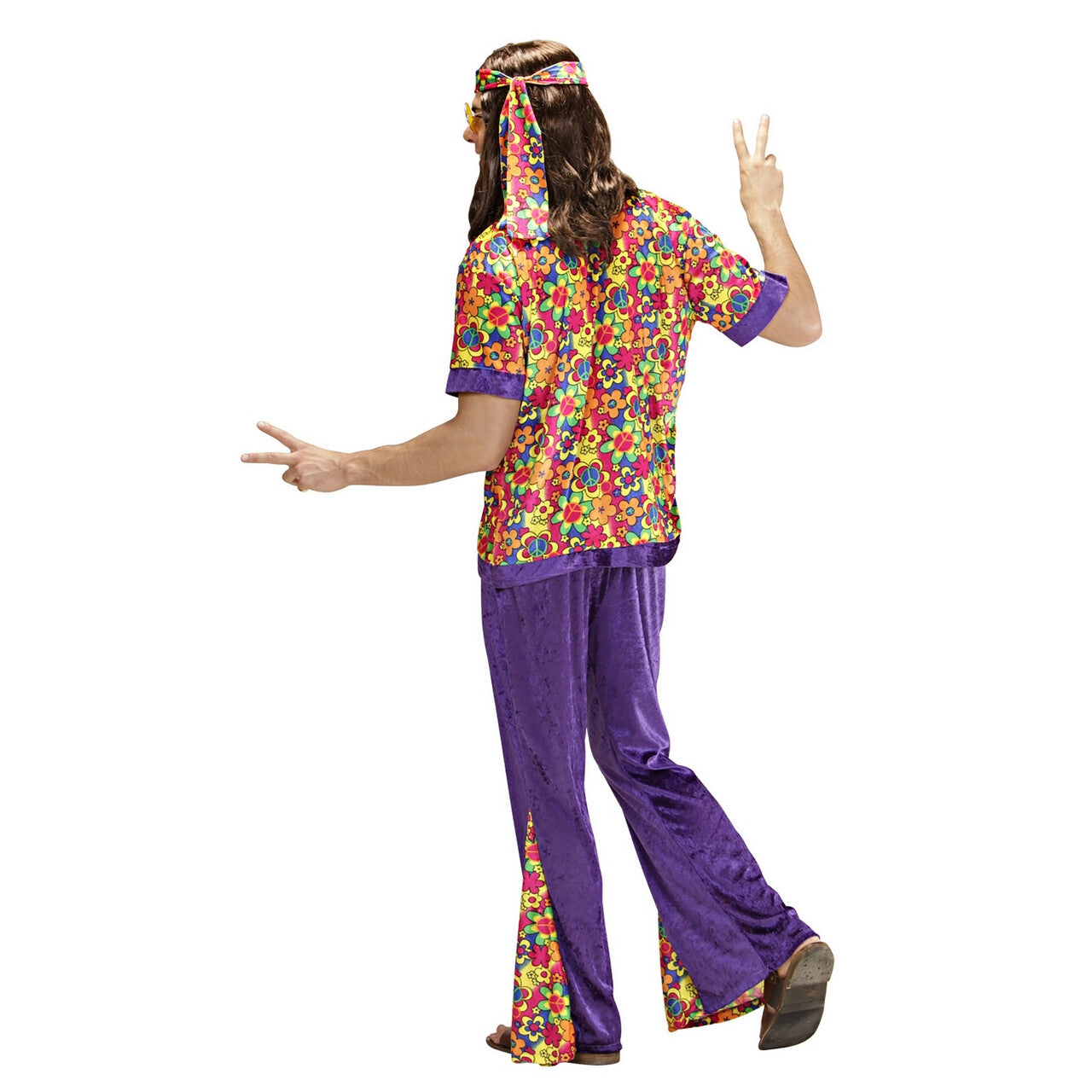 Op deze afbeelding zie je een Kostuums, van het merk Widmann. Hippie Dude Fluweel Mr Dude Kostuum Man