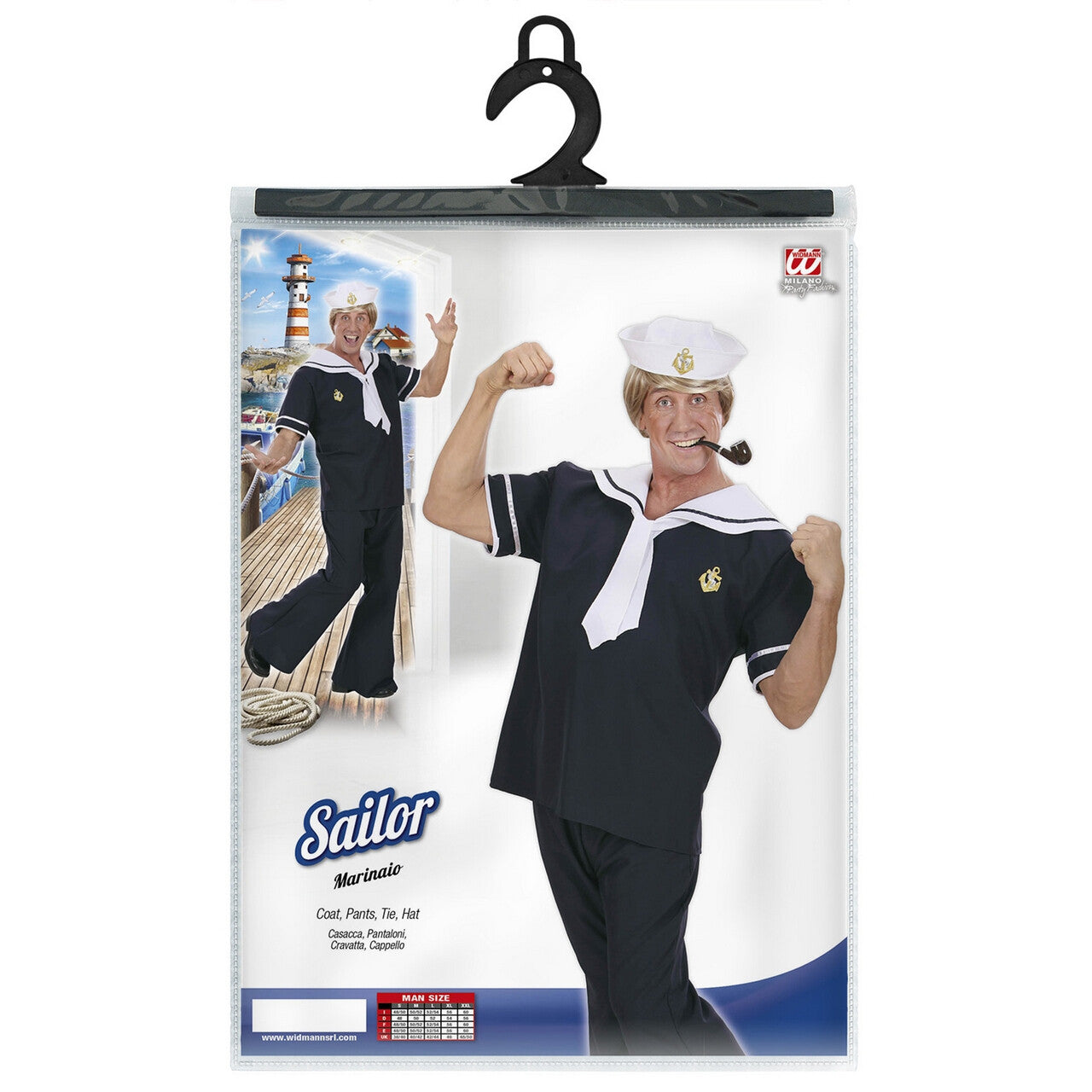 Op deze afbeelding zie je een Kostuums, van het merk Widmann. Zeeman Sterk Blauw Kostuum