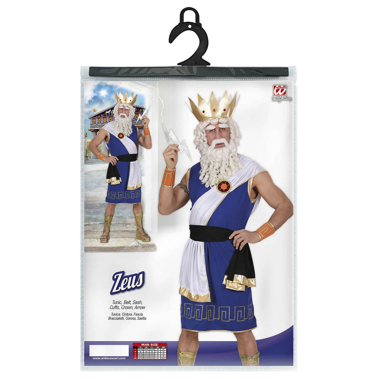 Op deze afbeelding zie je een Kostuums, van het merk Widmann. Halfgod Zeus Kostuum Man
