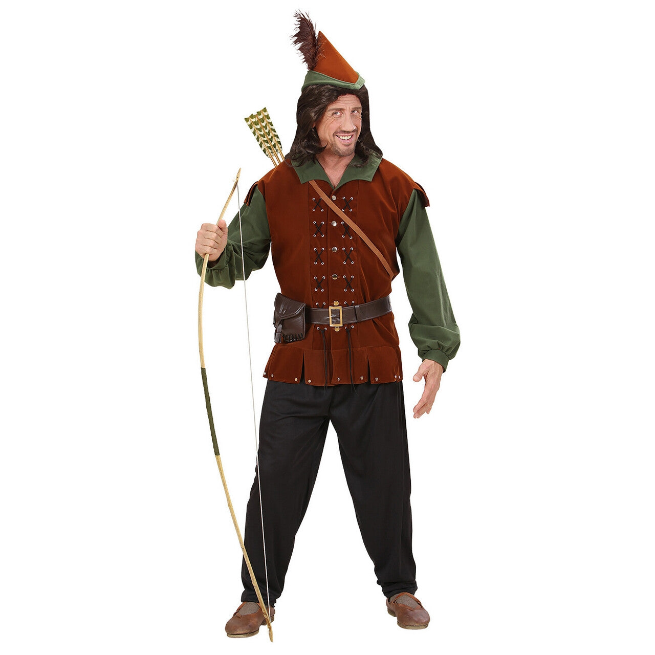 Op deze afbeelding zie je een Kostuums, van het merk Widmann. Middeleeuws Robin Of The Hood Kostuum Man