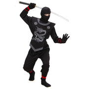 Op deze afbeelding zie je een Kostuums, van het merk Widmann. Zwarte Ninja Prince Of Thieves Kostuum Jongen