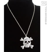 Op deze afbeelding zie je een Decoratie, van het merk Widmann. Ketting Strass Met Schedels