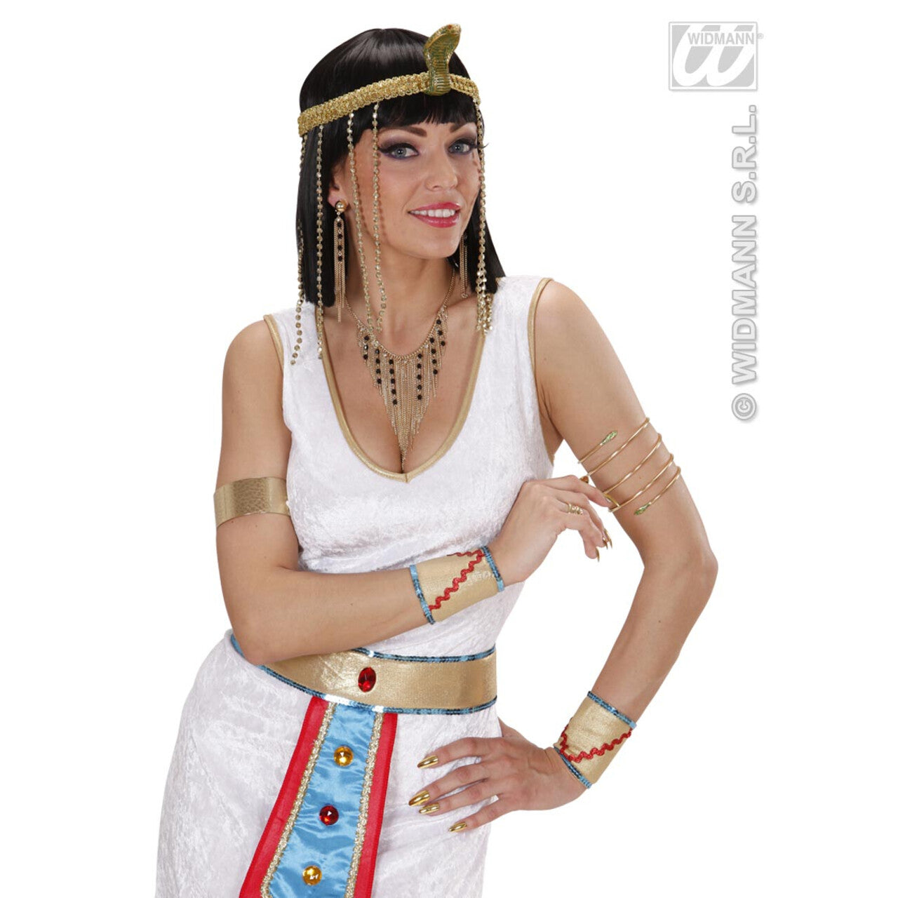 Op deze afbeelding zie je een Accessoires, van het merk Widmann. Ketting En Oorring Set Neferitti