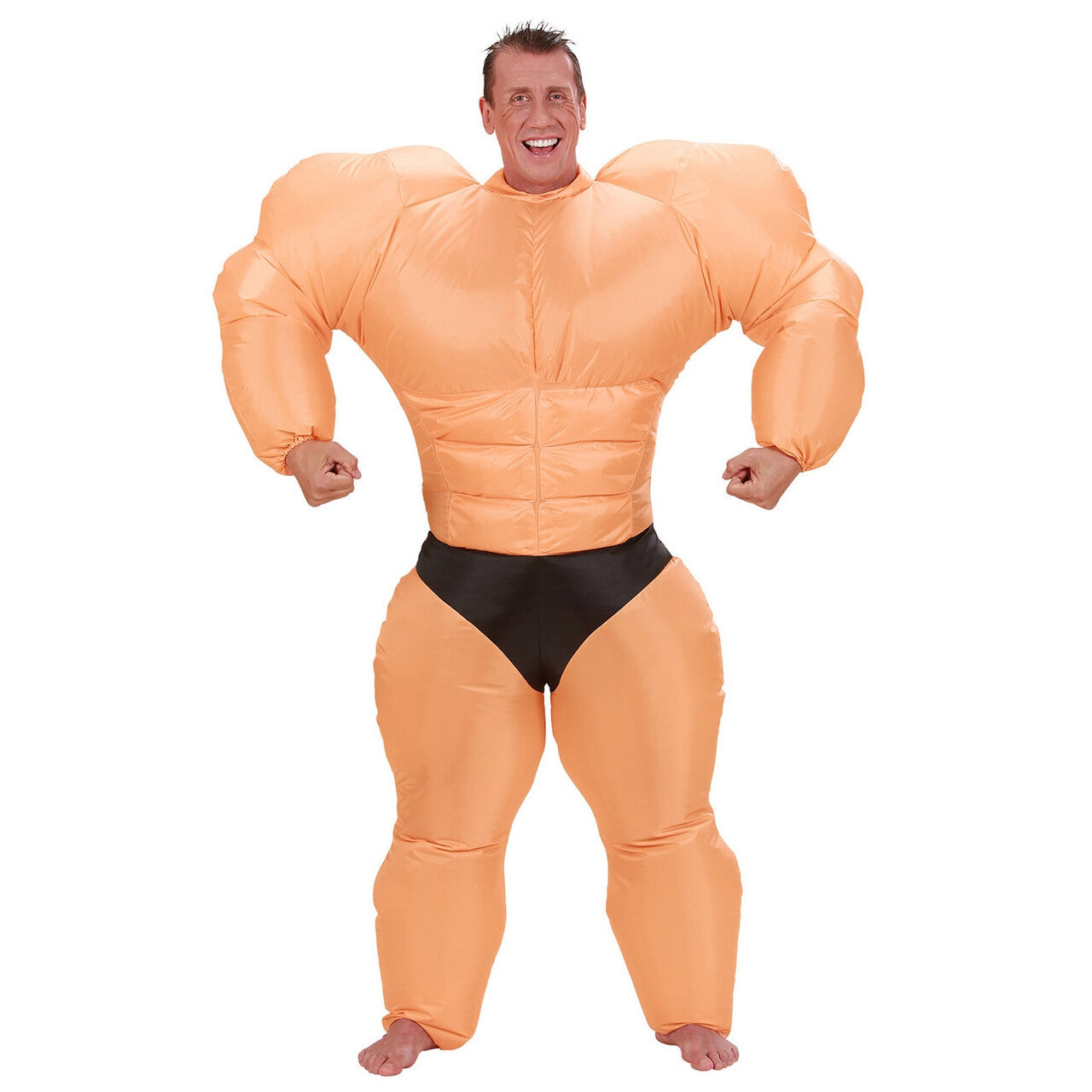 Op deze afbeelding zie je een Kostuums, van het merk Widmann. Opblaasbaar Bodybuilder Mr Olympia Kostuum Man