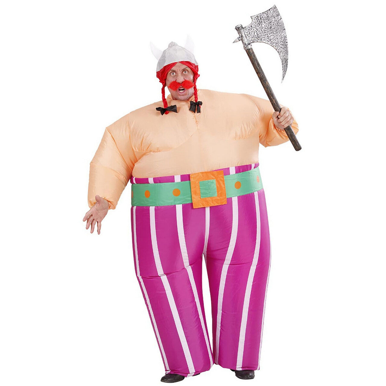 Op deze afbeelding zie je een Kostuums, van het merk Widmann. Opblaasbaar Viking Obelix Kostuum Man