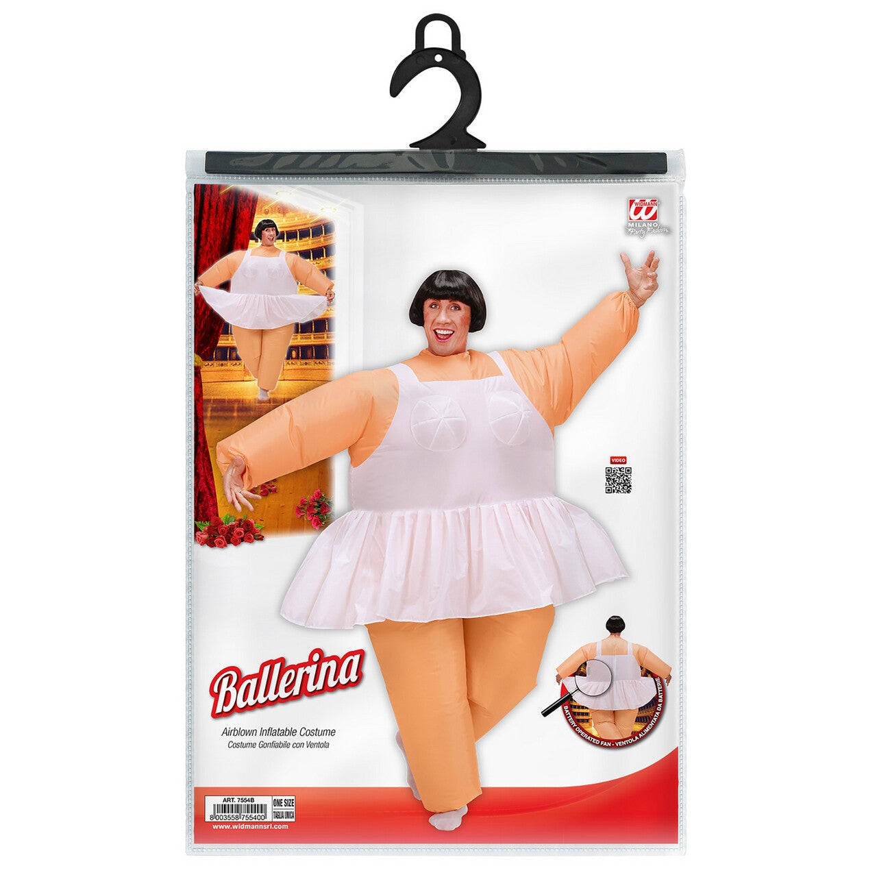 Op deze afbeelding zie je een Kostuums, van het merk Widmann. Opblaasbaar Ballet Chubby Dancer Kostuum Man