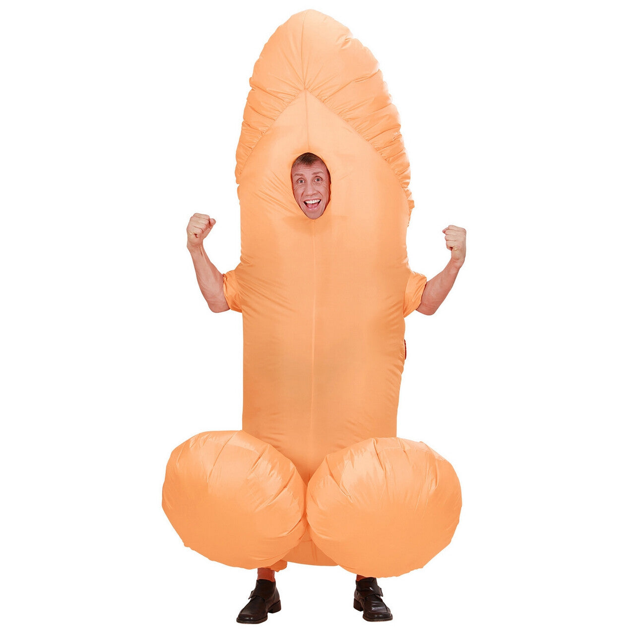 Op deze afbeelding zie je een Kostuums, van het merk Widmann. Opblaasbaar Kostuum Penis Size Matters Kostuum Man