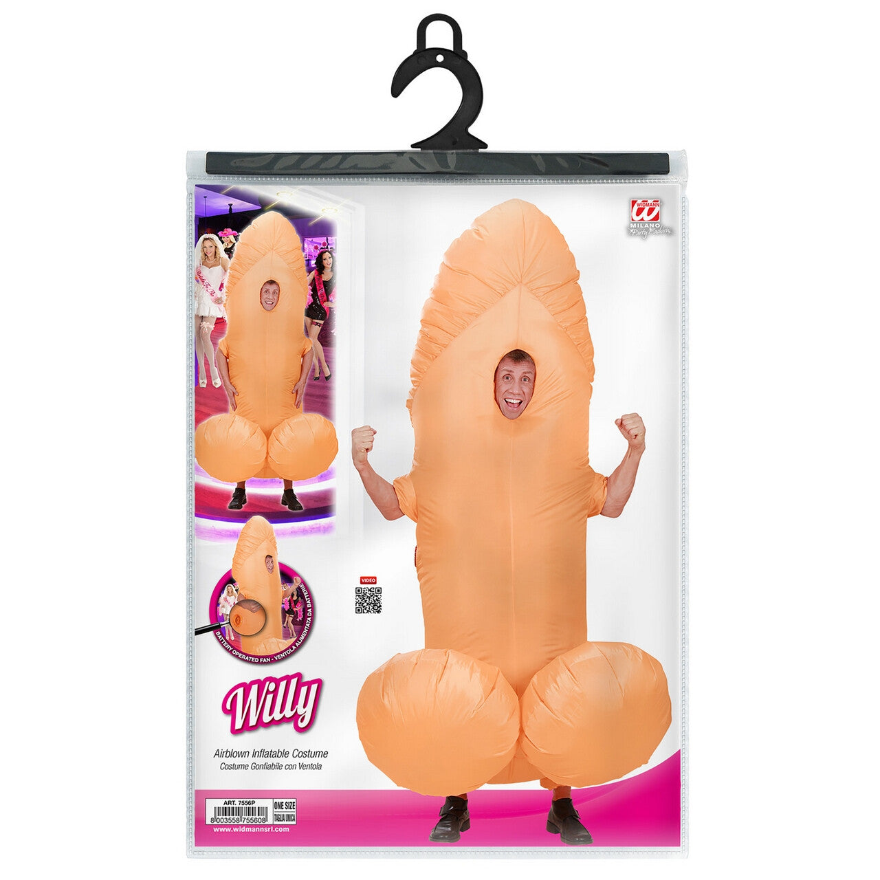 Op deze afbeelding zie je een Kostuums, van het merk Widmann. Opblaasbaar Kostuum Penis Size Matters Kostuum Man