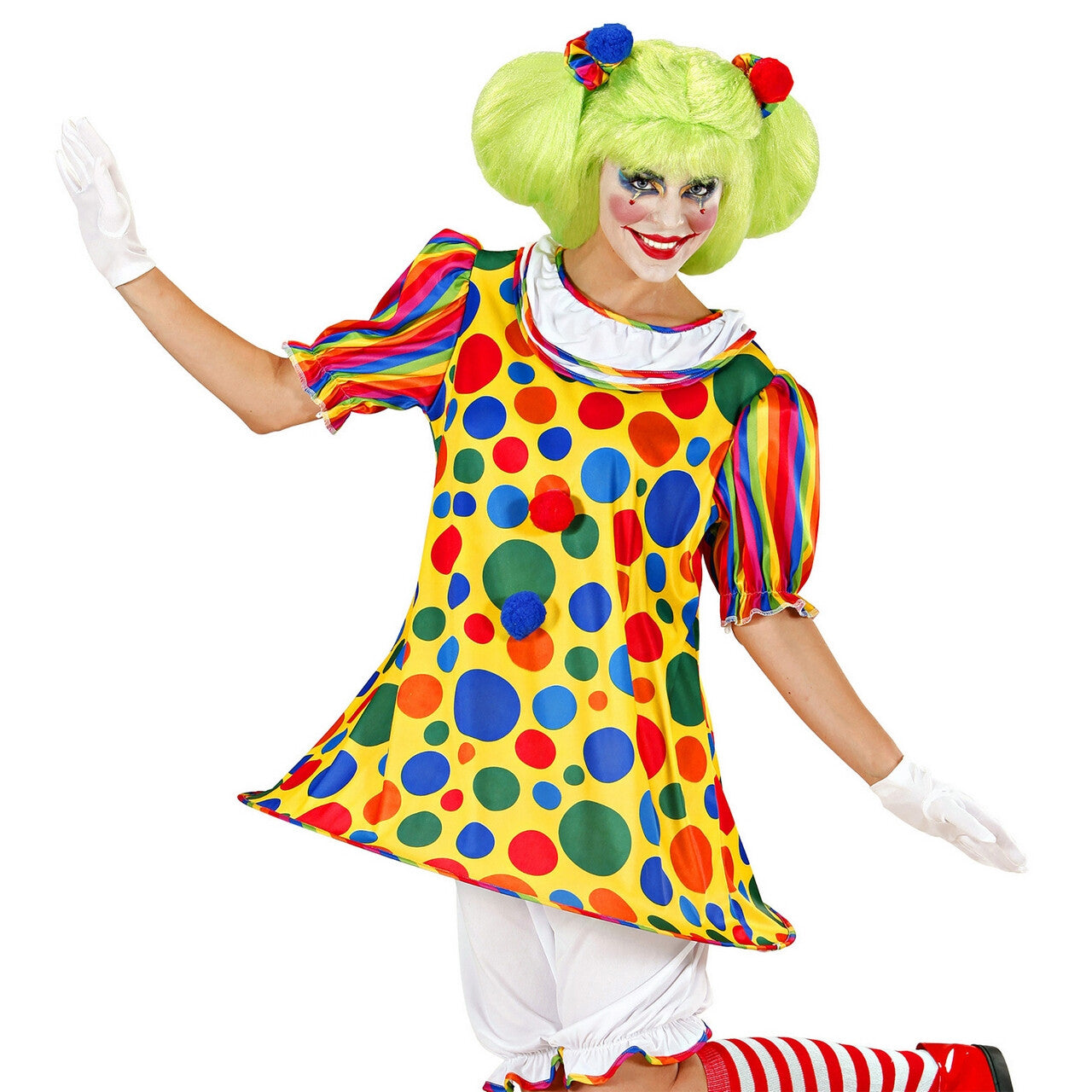 Op deze afbeelding zie je een Kostuums, van het merk Widmann. Vrolijk Clown Meisje Kostuum Vrouw