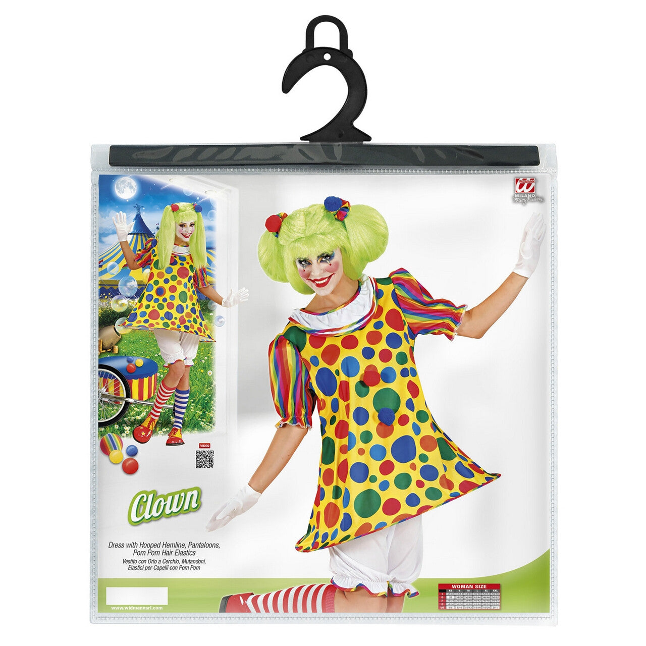 Op deze afbeelding zie je een Kostuums, van het merk Widmann. Vrolijk Clown Meisje Kostuum Vrouw
