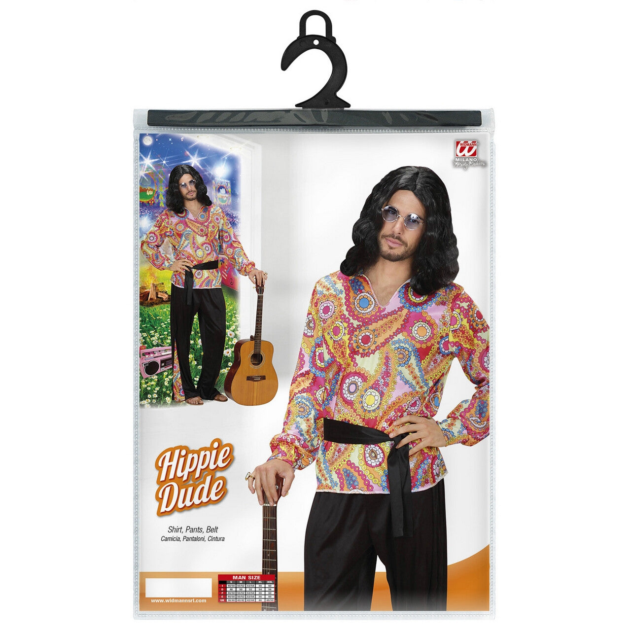 Op deze afbeelding zie je een Kostuums, van het merk Widmann. Hippie Dude Kostuum Man
