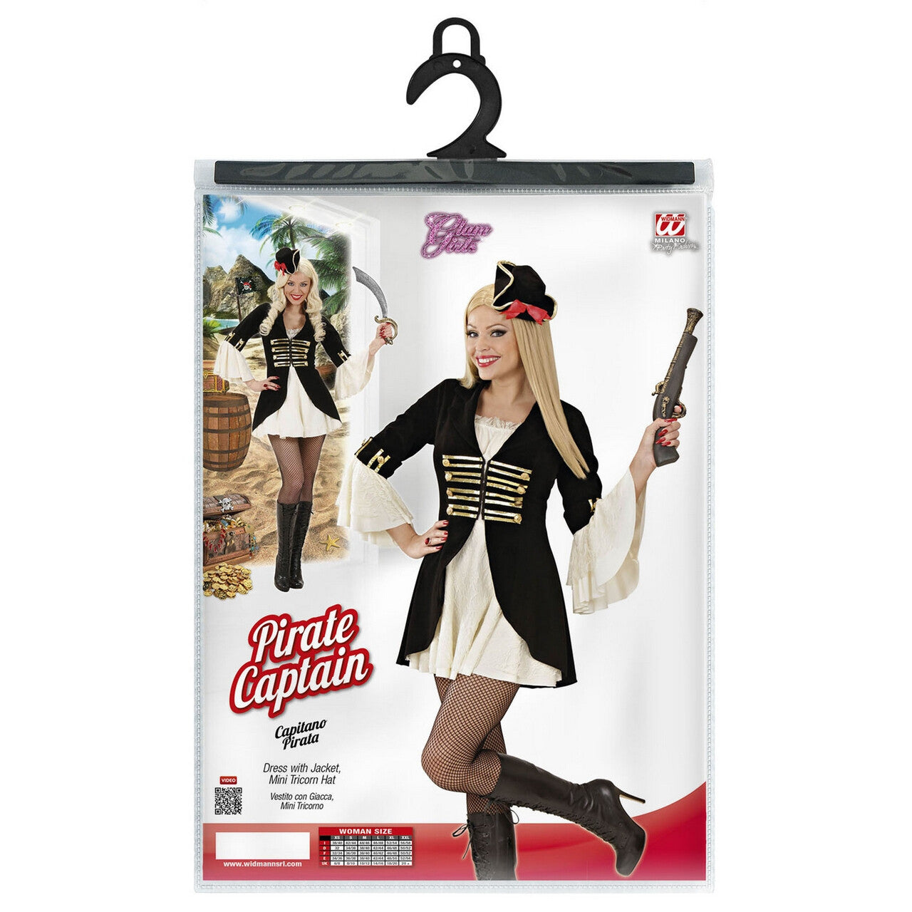 Op deze afbeelding zie je een Kostuums, van het merk Widmann. Sexy Piratenkapitein Kostuum Vrouw