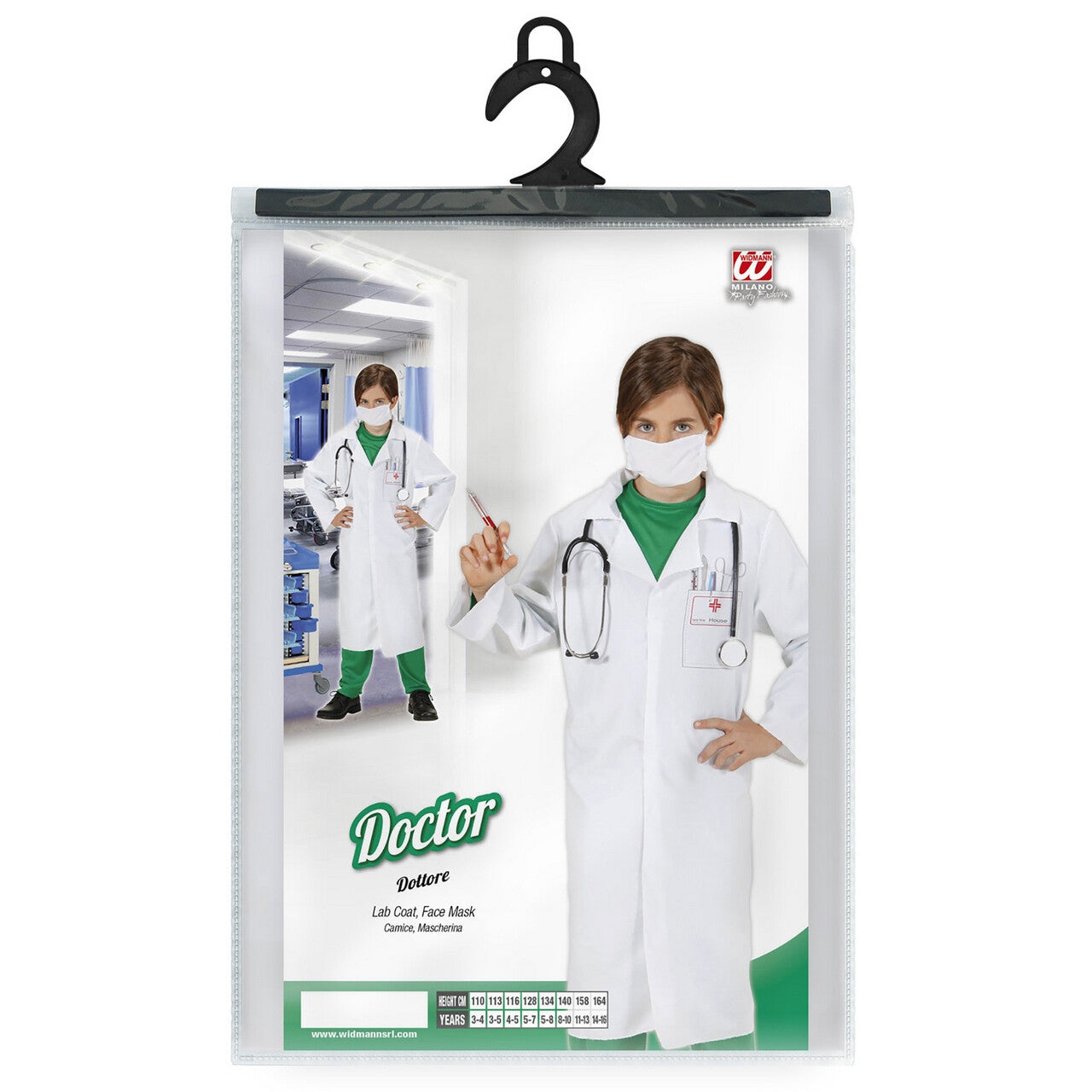 Op deze afbeelding zie je een Kostuums, van het merk Widmann. Dokter Kind Dr Surgeon Kostuum Kind