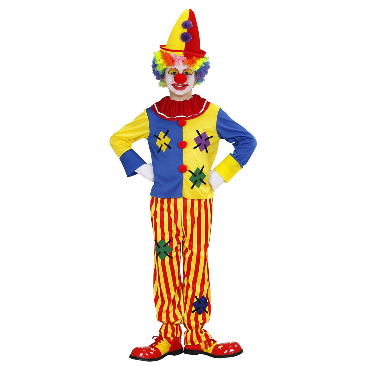 Op deze afbeelding zie je een Kostuums, van het merk Widmann. Circus Clown Kind Kostuum Jongen