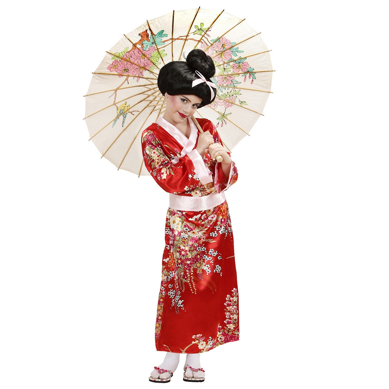 Op deze afbeelding zie je een Kostuums, van het merk Widmann. Asian Flower Geisha Kind Kostuum Meisje