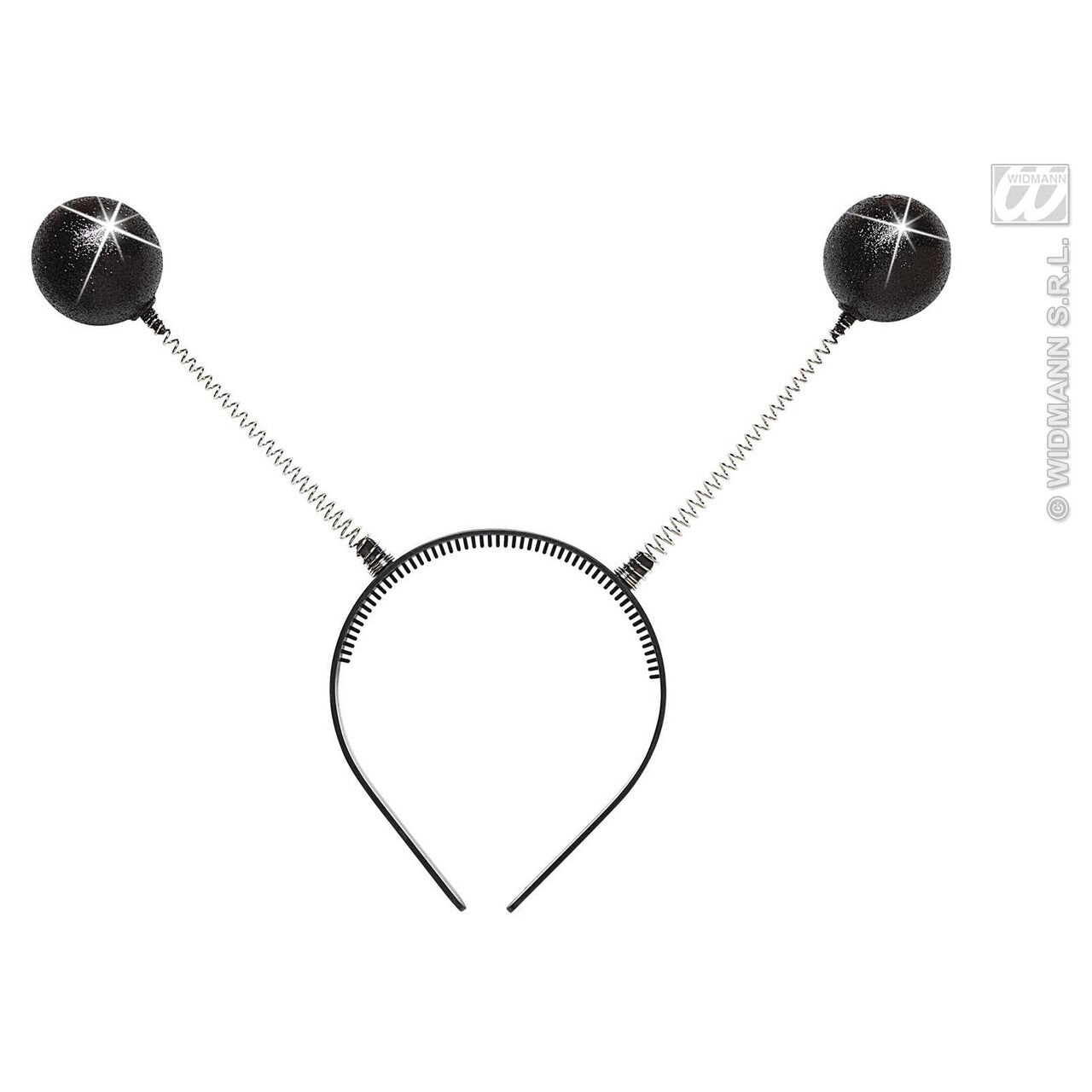 Op deze afbeelding zie je een Accessoires, van het merk Widmann. Hoofdband Met Antenne, Zwart Glitter