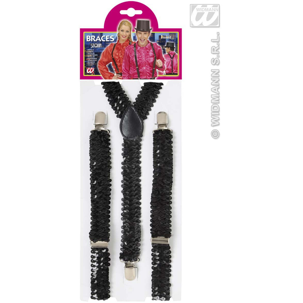 Op deze afbeelding zie je een Accessoires, van het merk Widmann. Bretel Pailletten, Zwart