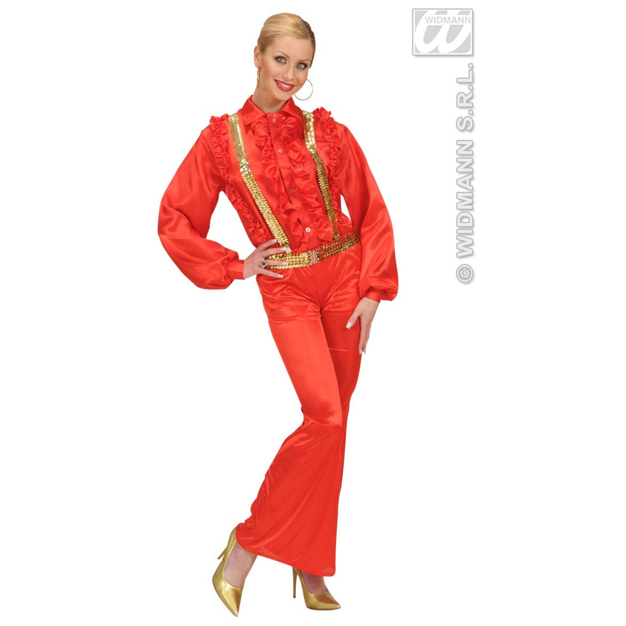 Op deze afbeelding zie je een Accessoires, van het merk Widmann. Riem Pailletten, Goud