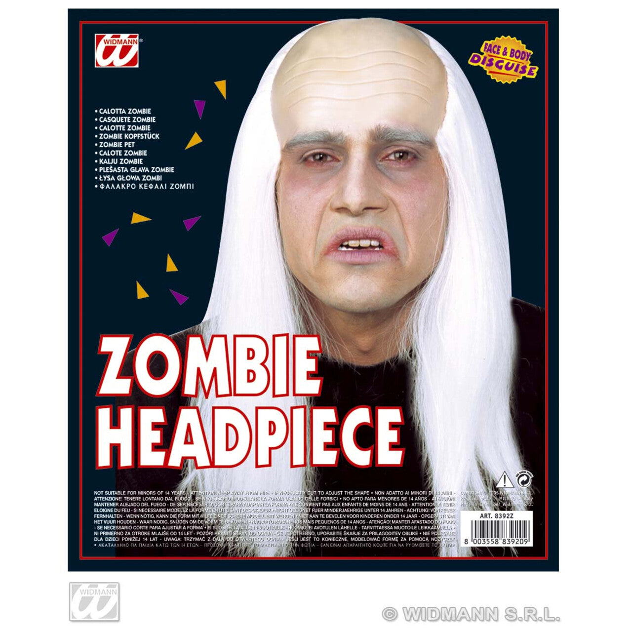 Op deze afbeelding zie je een Accessoires, van het merk Widmann. Kale Kop Zombie Met Haar Aan Zijkant