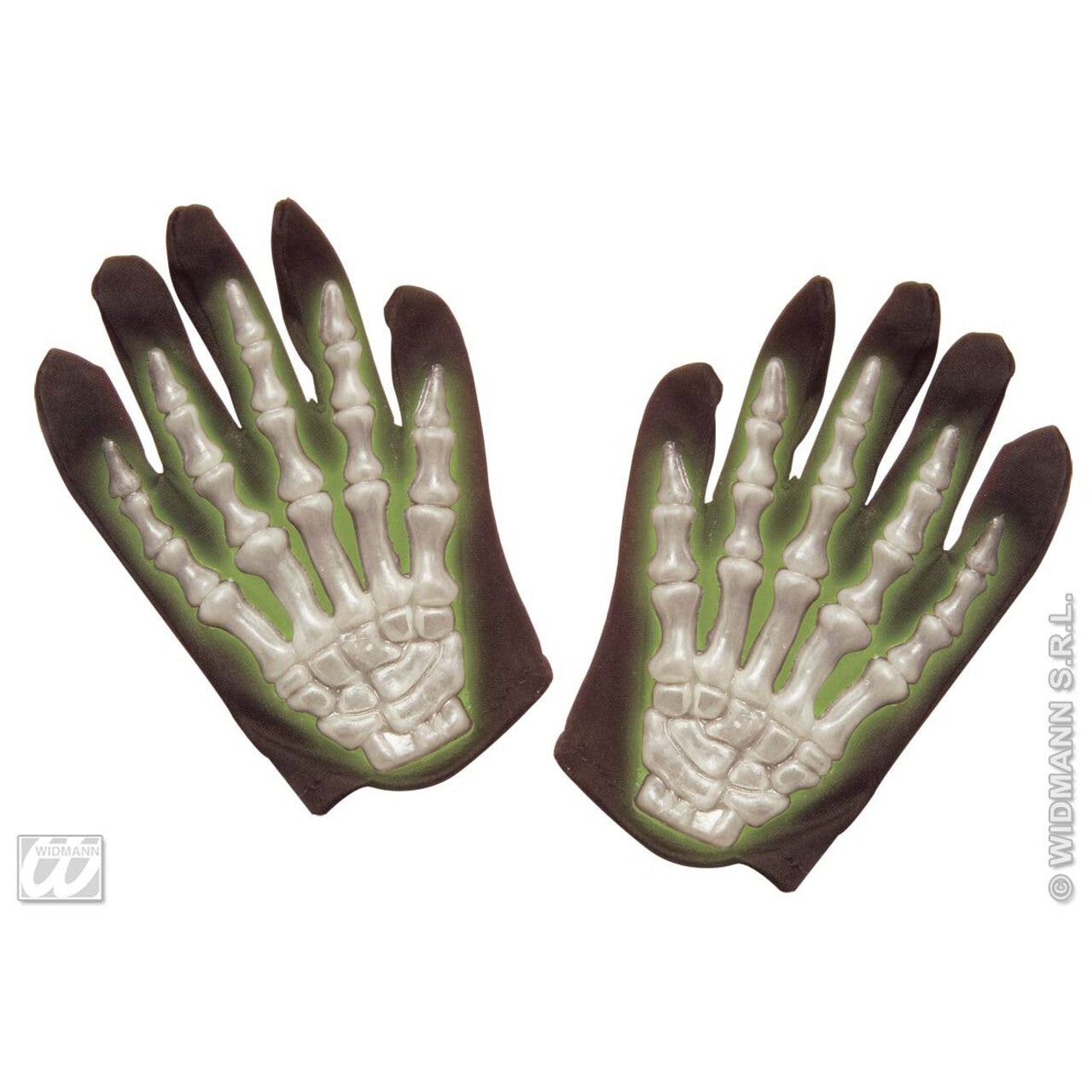 Op deze afbeelding zie je een Accessoires, van het merk Widmann. Skelethandschoenen 3d L.i.d. Kind