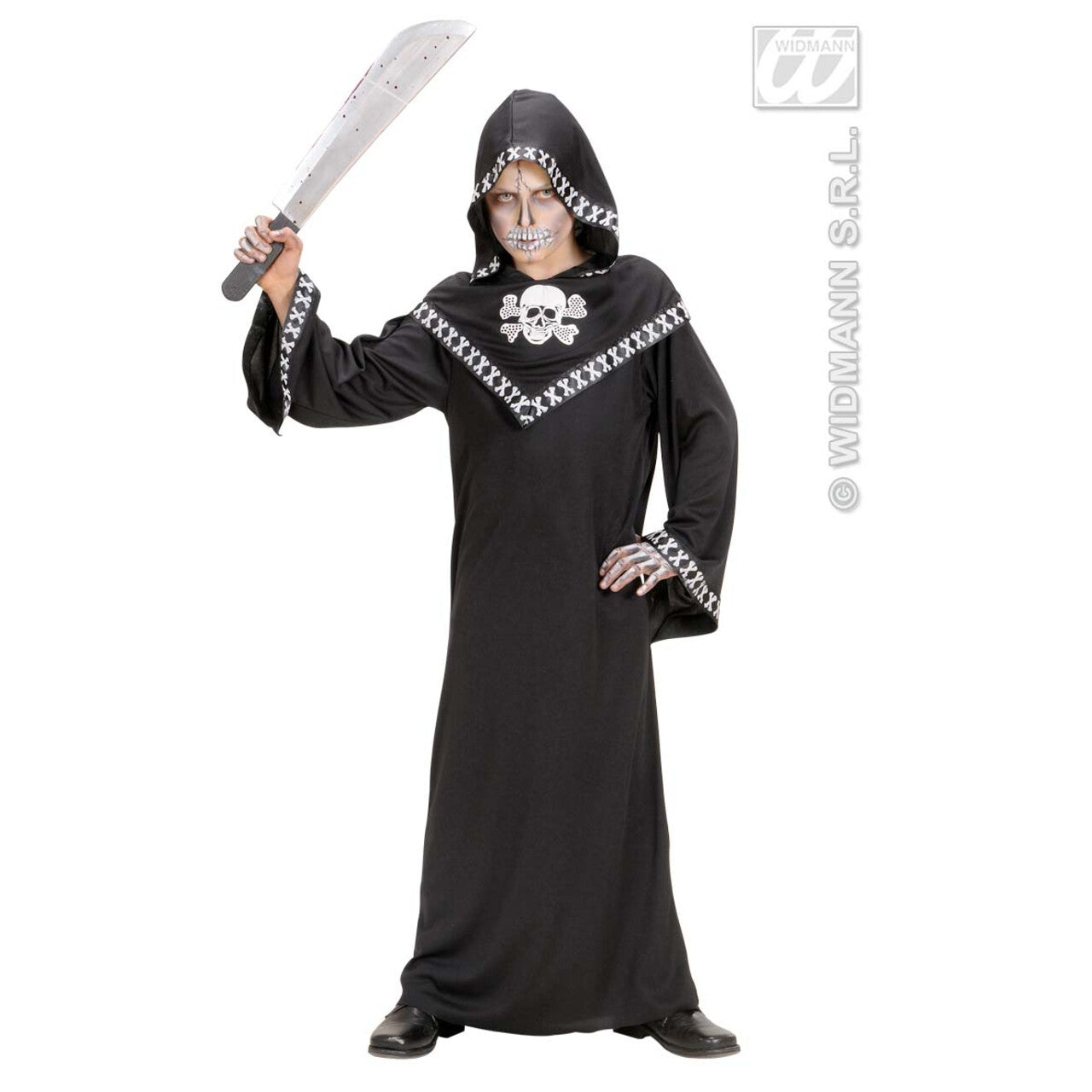 Op deze afbeelding zie je een Accessoires, van het merk Widmann. Machete Mes Met Bloed 54 Centimeter