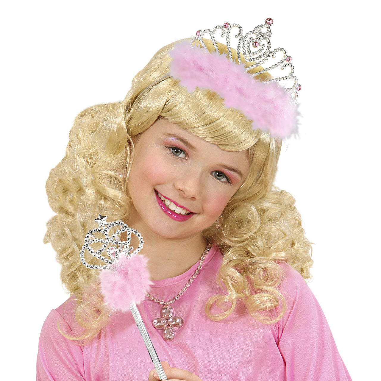 Op deze afbeelding zie je een Accessoires, van het merk Widmann. Prinsessen Tiara Met Rose Marabou