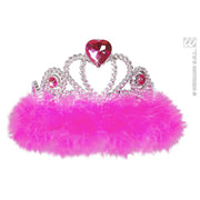 Op deze afbeelding zie je een Accessoires, van het merk Widmann. Tiara Roze Met Hartje
