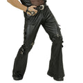 Zwarte Leren (Lederlook) Broek Met Sluitingen Man