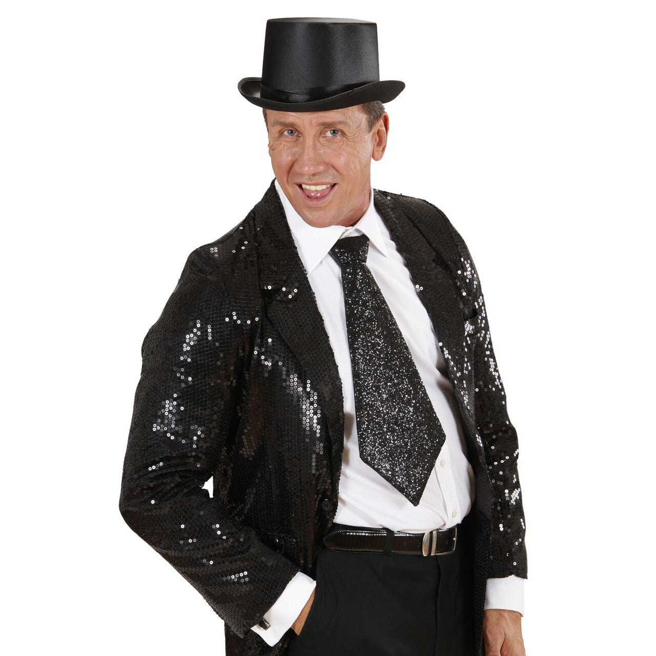 Op deze afbeelding zie je een Accessoires, van het merk Widmann. Stropdas Lurex, Zwart