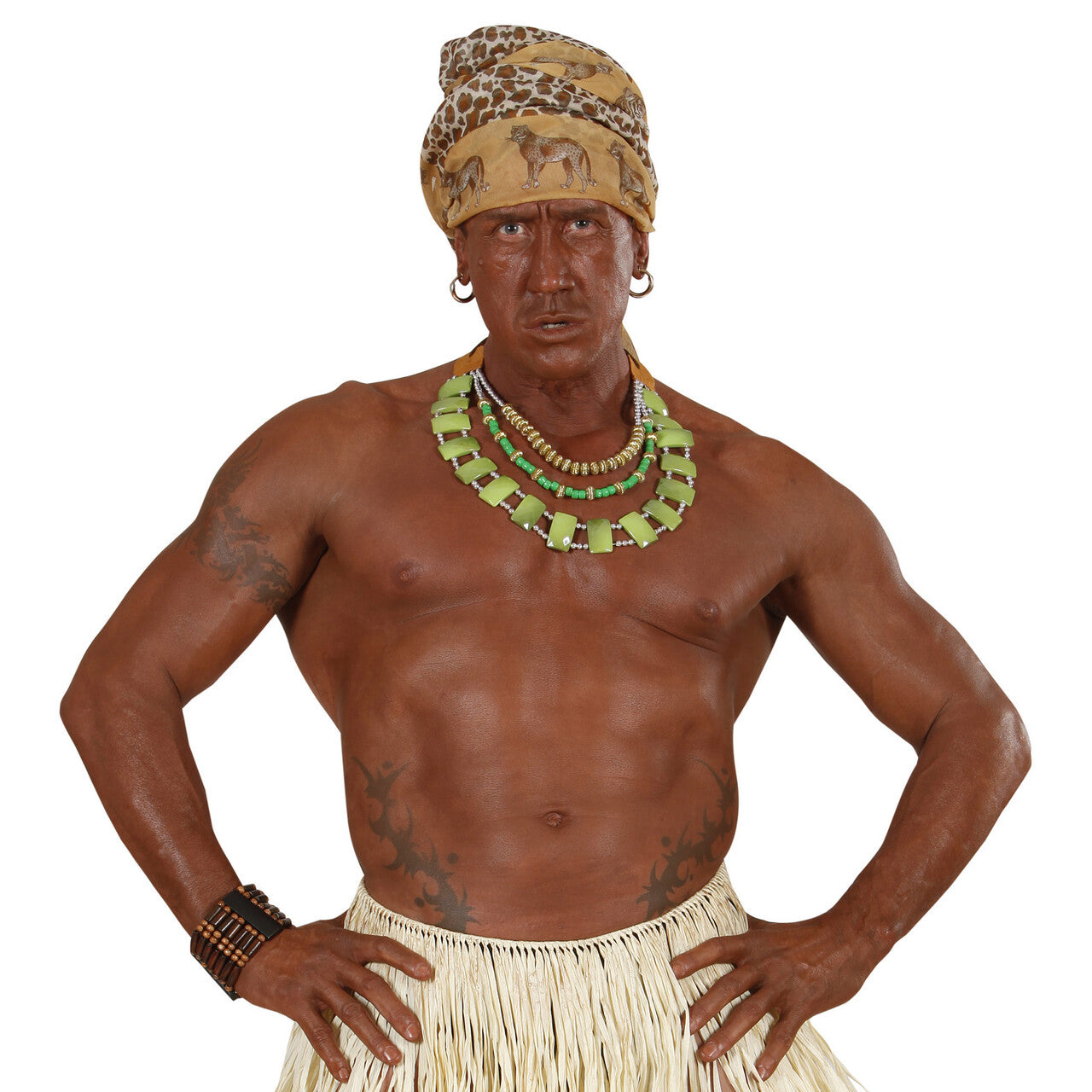 Op deze afbeelding zie je een Accessoires, van het merk Widmann. Tribal Ketting Met Groene Stenen