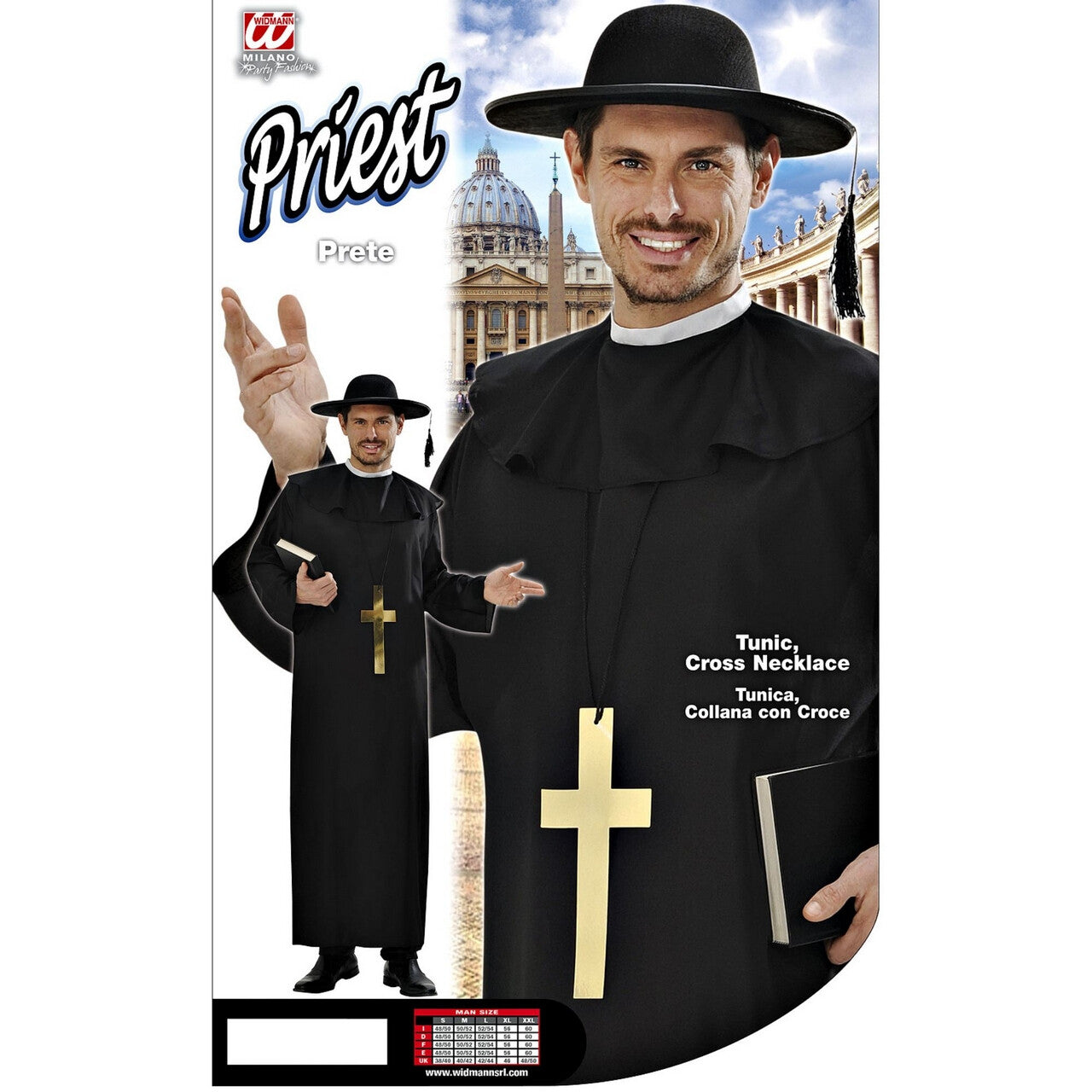 Op deze afbeelding zie je een Kostuums, van het merk Widmann. Katholieke Priester Man Kostuum