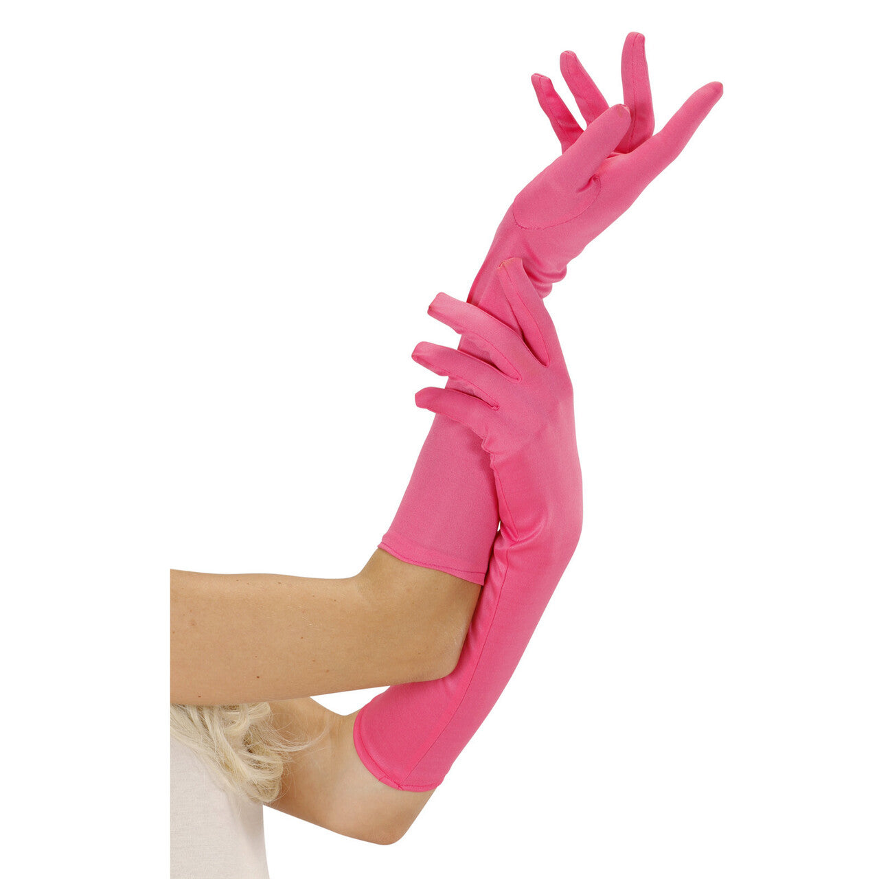 Op deze afbeelding zie je een Accessoires, van het merk Widmann. Handschoen Lang Neon, Roze