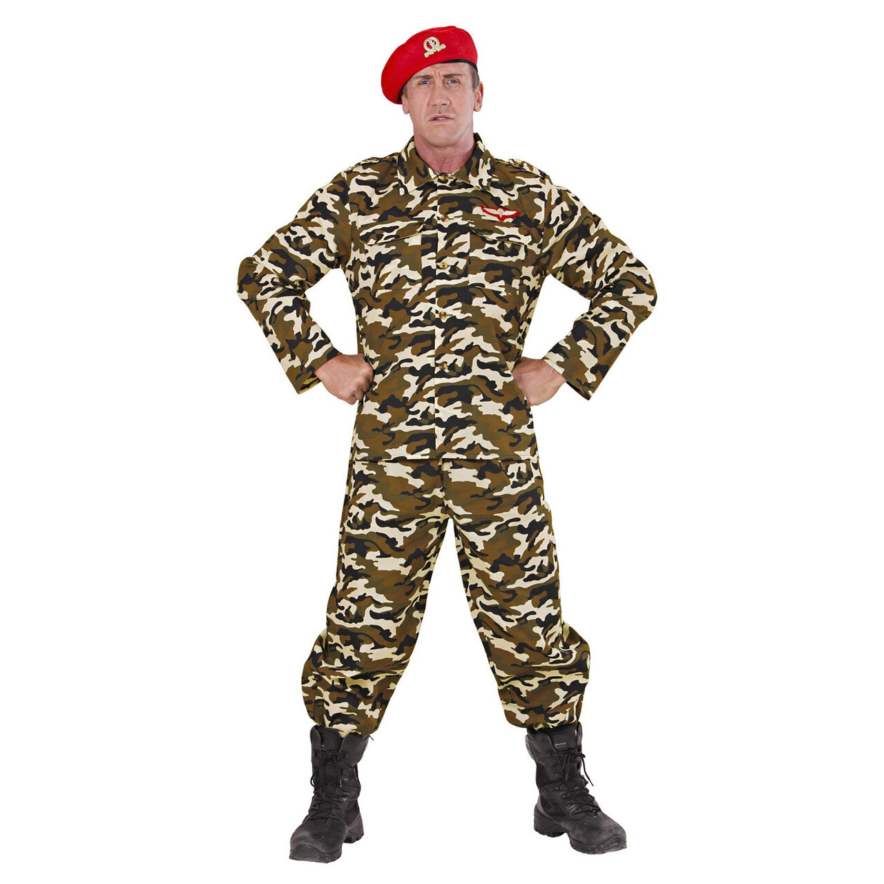 Op deze afbeelding zie je een Kostuums, van het merk Widmann. Rambo Soldaat Volwassen Kostuum Man
