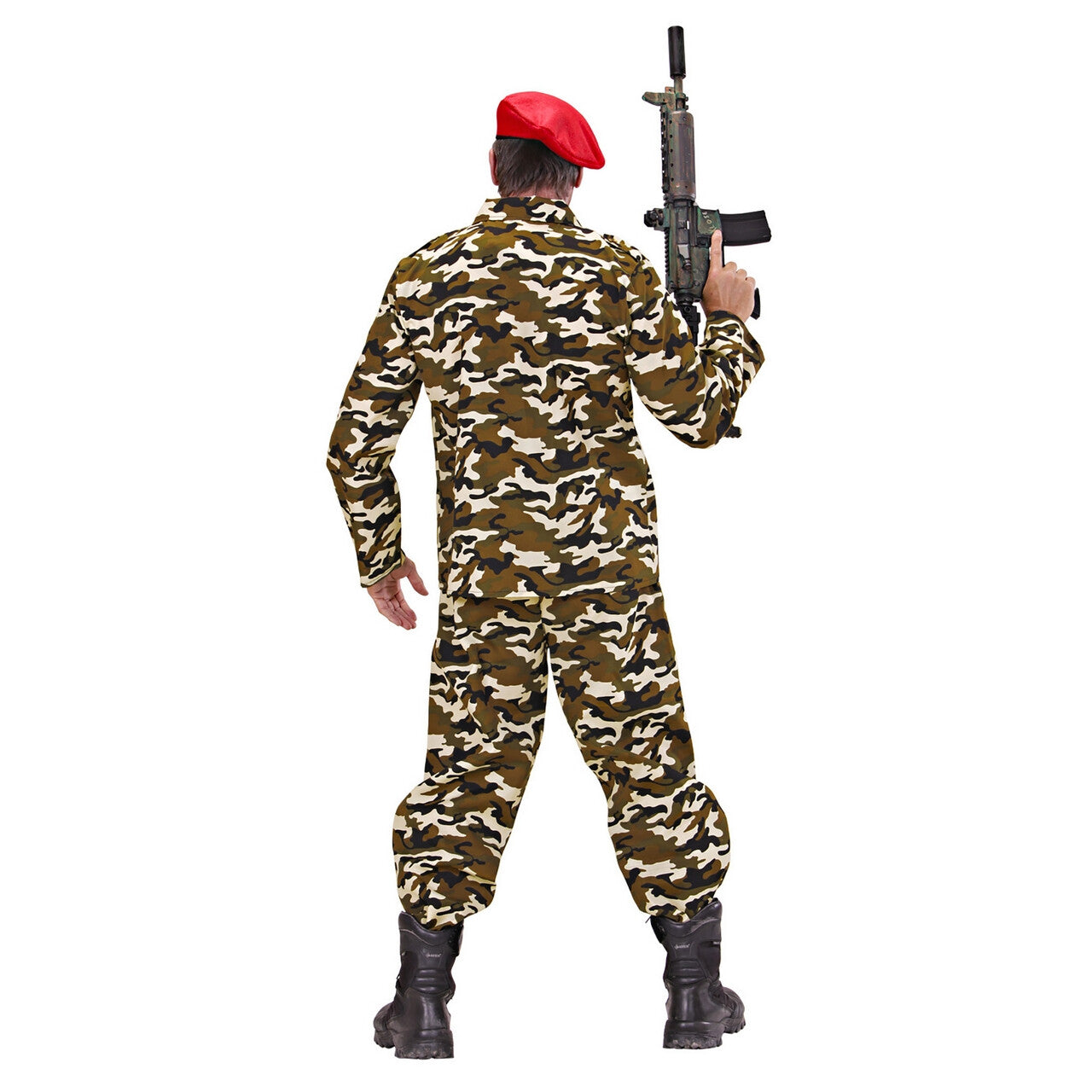 Op deze afbeelding zie je een Kostuums, van het merk Widmann. Rambo Soldaat Volwassen Kostuum Man