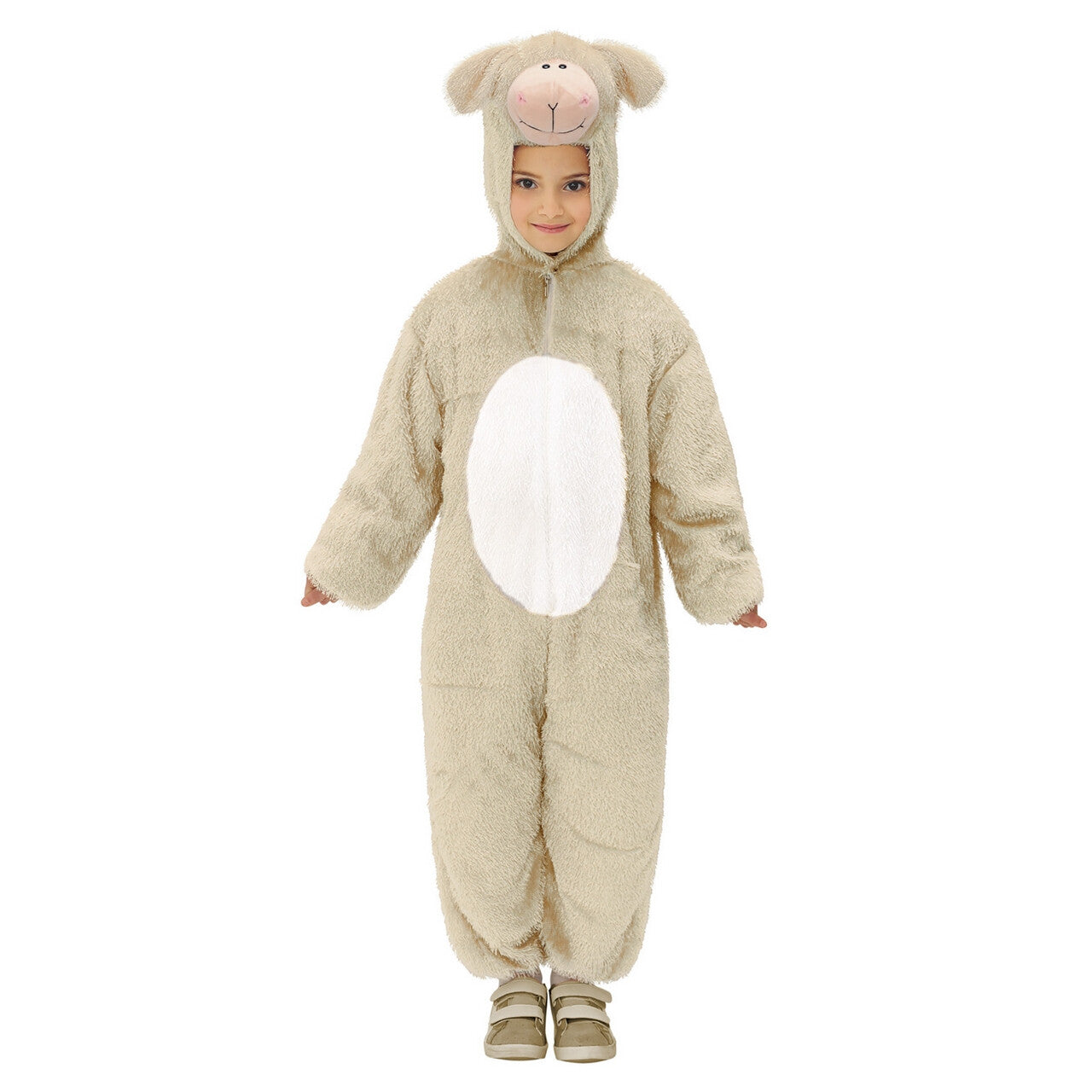 Op deze afbeelding zie je een Kostuums, van het merk Widmann. Full-Body Pluche Schaap Kind Kostuum Kind