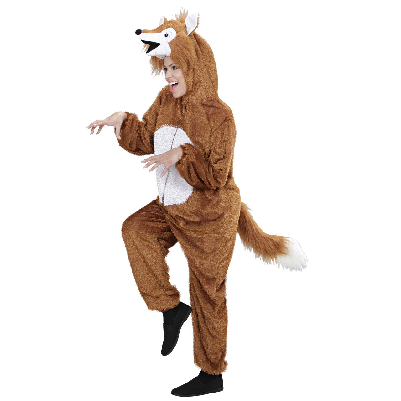 Op deze afbeelding zie je een Kostuums, van het merk Widmann. Full-Body Pluche Vos Volwassen Kostuum