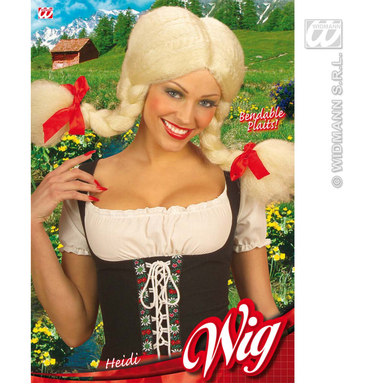 Op deze afbeelding zie je een Accessoires, van het merk Widmann. Pruik, Heidi Buigbaar