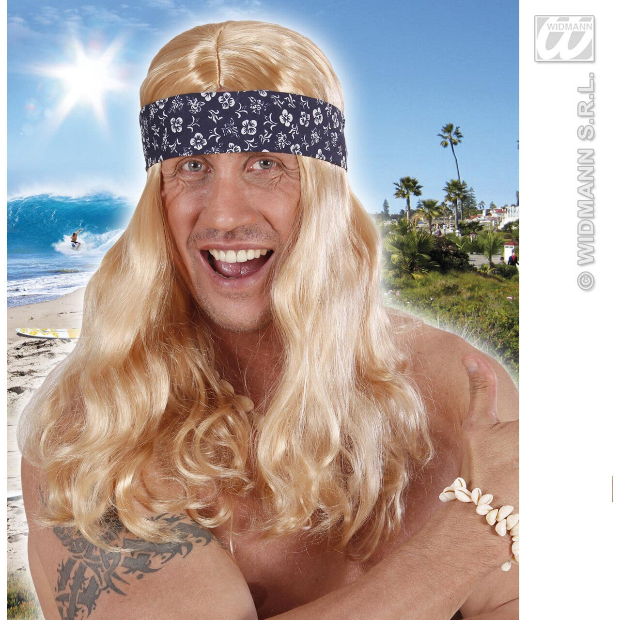 Op deze afbeelding zie je een Accessoires, van het merk Widmann. Pruik, California Dreaming Met Hoofdband