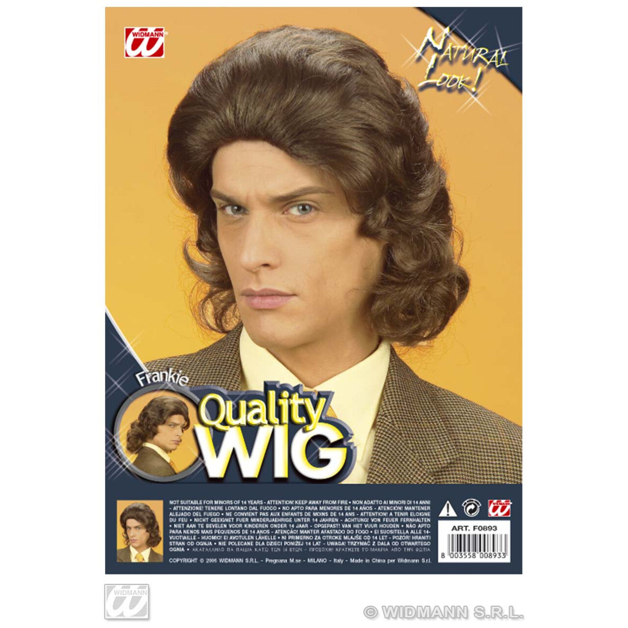 Op deze afbeelding zie je een Accessoires, van het merk Widmann. Pruik, Frankie Bruin, In Doos