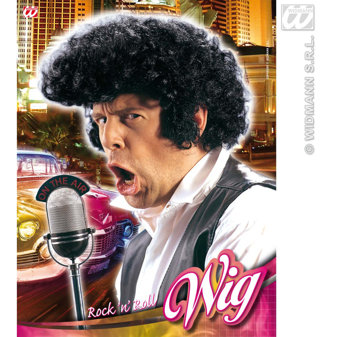 Op deze afbeelding zie je een Accessoires, van het merk Widmann. Pruik, Rock Nroll