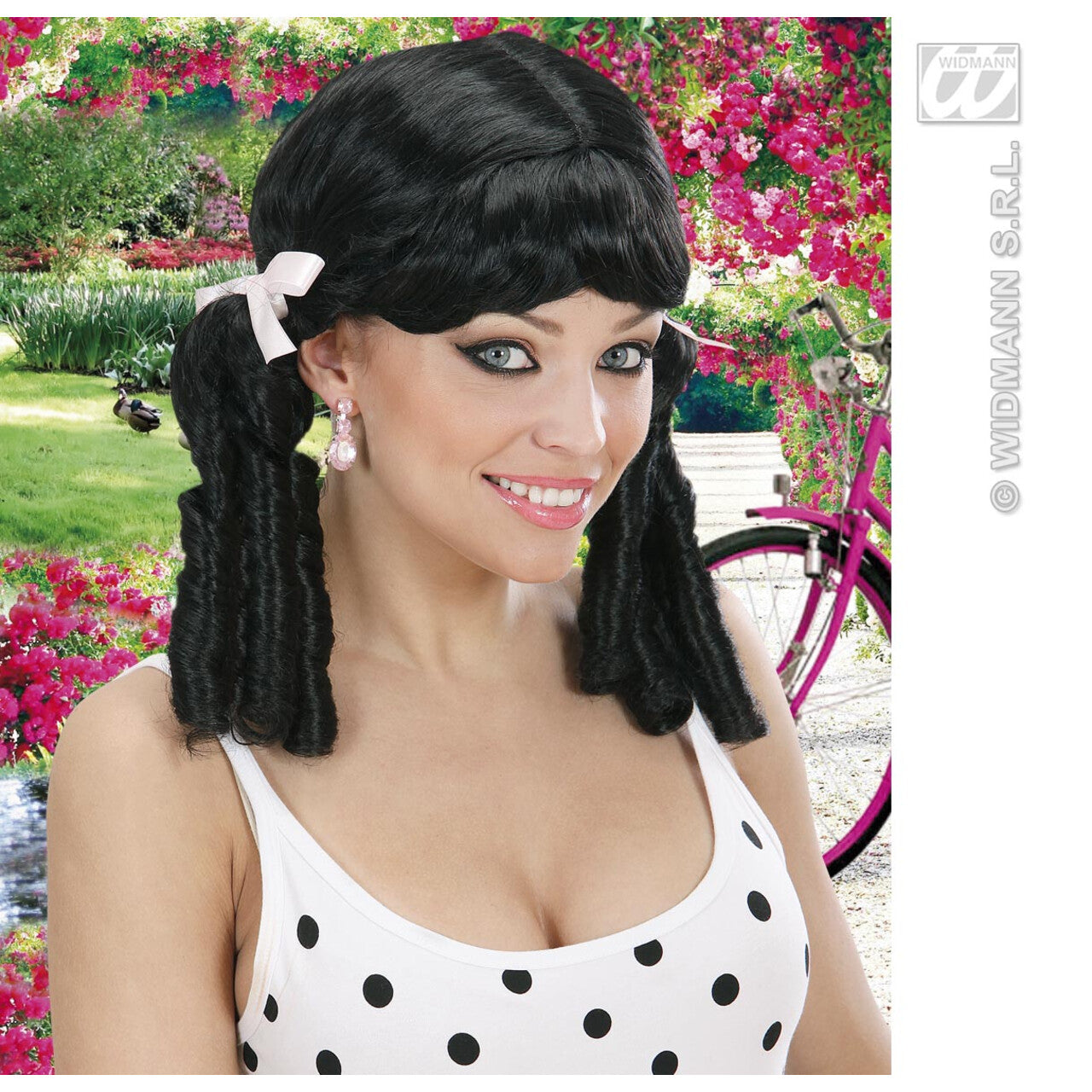 Op deze afbeelding zie je een Accessoires, van het merk Widmann. Pruik, Lolita Zwart