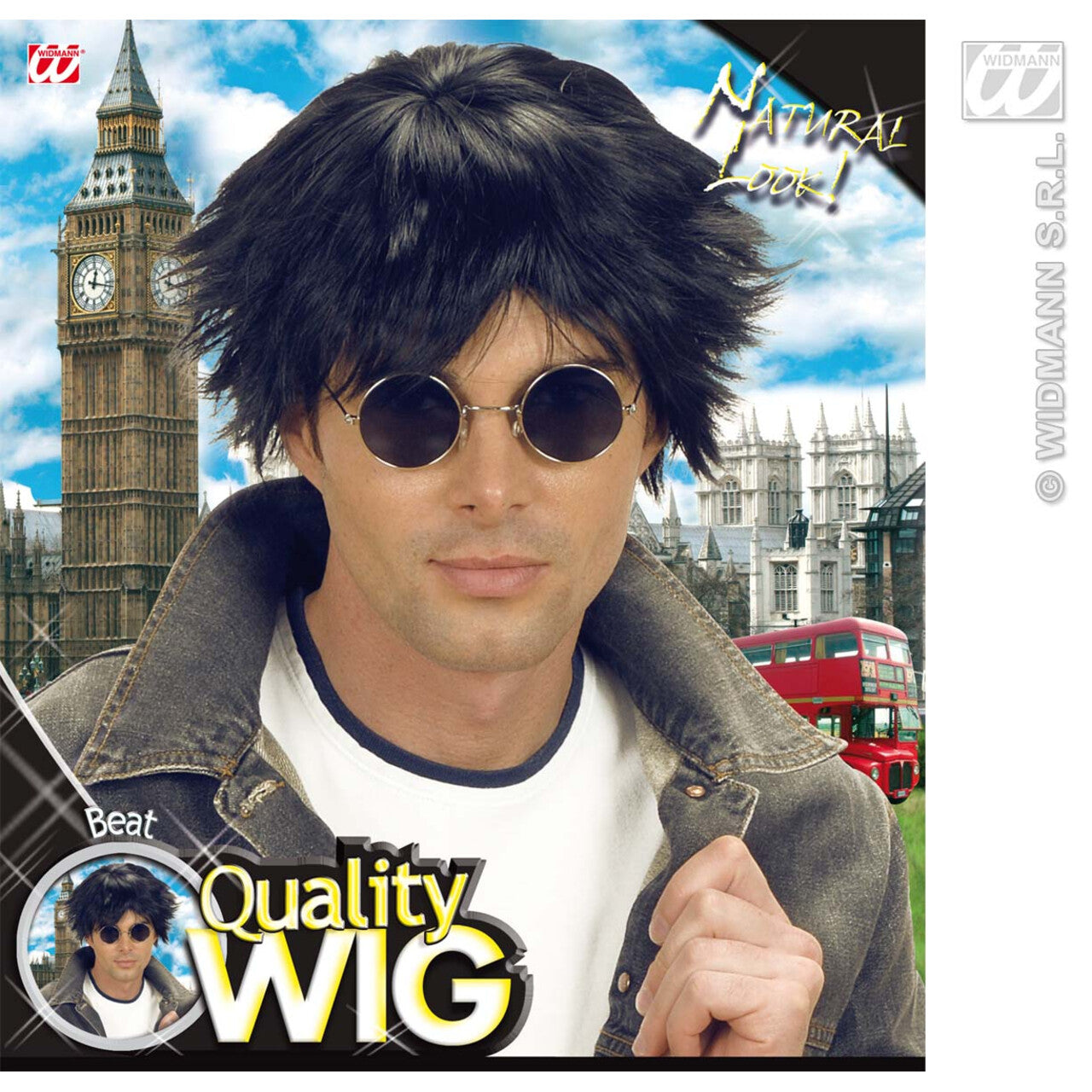 Op deze afbeelding zie je een Accessoires, van het merk Widmann. Pruik, Beat Zwart