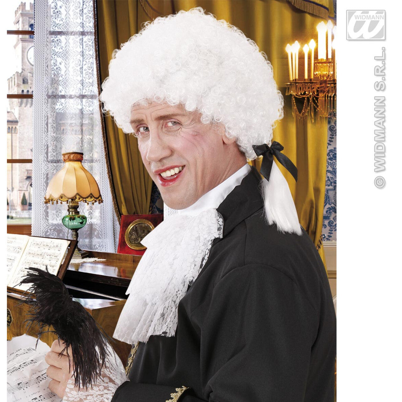 Op deze afbeelding zie je een Accessoires, van het merk Widmann. Pruik, Mozart