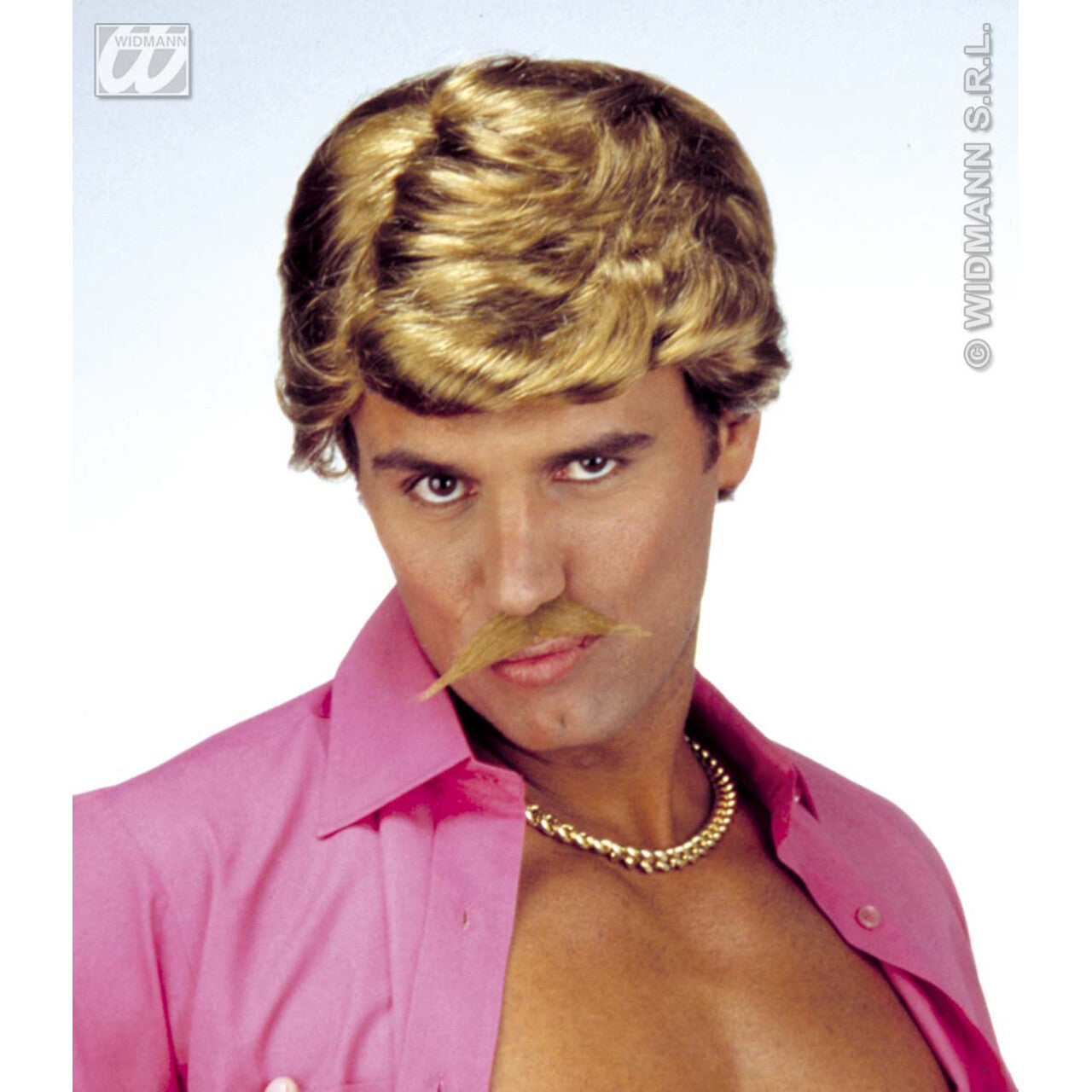 Op deze afbeelding zie je een Accessoires, van het merk Widmann. Pruik, Playboy Met Snor