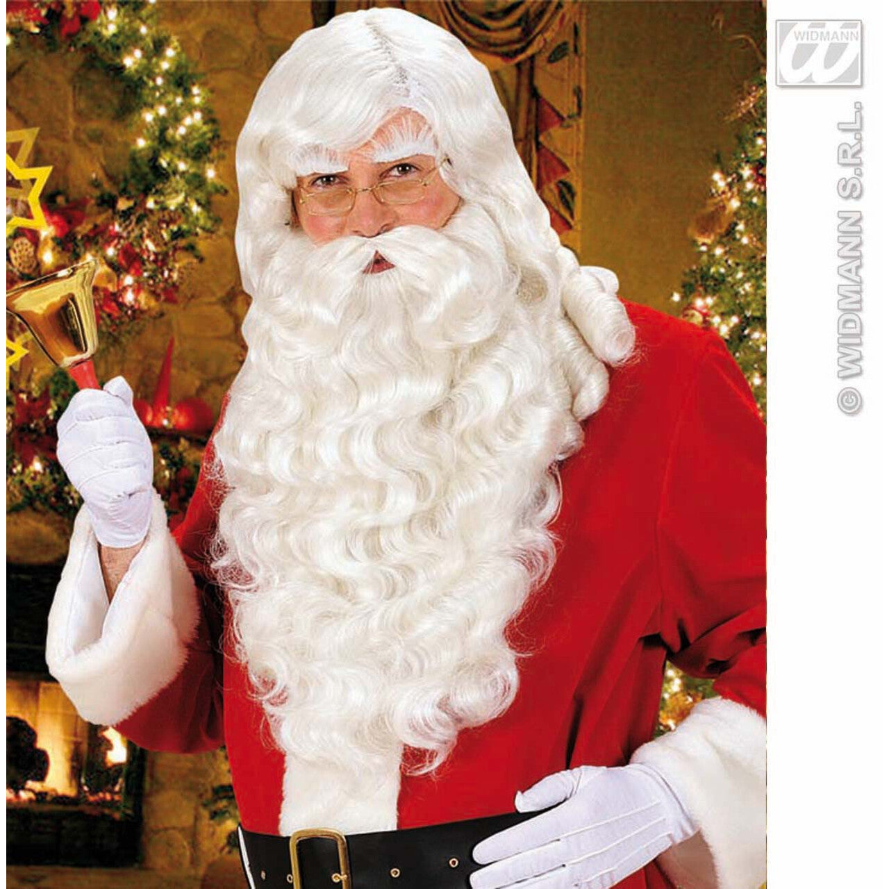 Op deze afbeelding zie je een Accessoires, van het merk Widmann. Deluxe Kerstman Sinterklaas Set Pruik Met Baard Snor En Wenkbrauwen