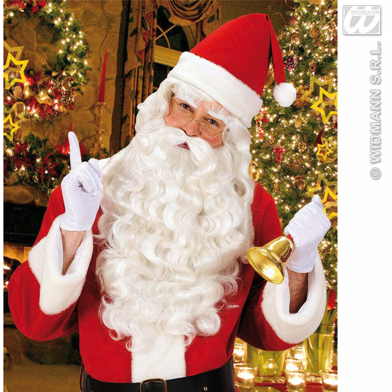 Op deze afbeelding zie je een Accessoires, van het merk Widmann. Deluxe Kerstman Sinterklaas Set Pruik Met Baard Snor En Wenkbrauwen