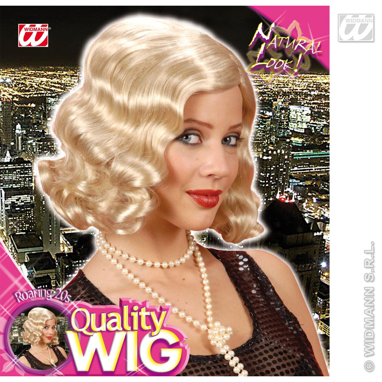 Op deze afbeelding zie je een Accessoires, van het merk Widmann. Pruik, Roaring 20s Blond