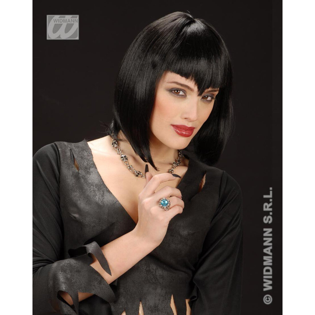 Op deze afbeelding zie je een Accessoires, van het merk Widmann. Pruik, Gothic Vamp Zwart