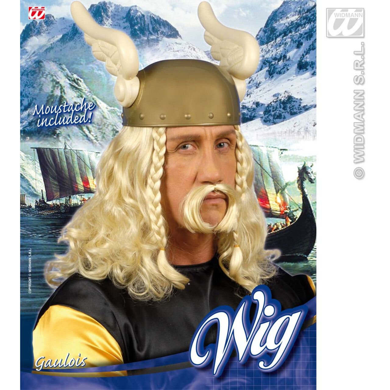 Op deze afbeelding zie je een Accessoires, van het merk Widmann. Pruik Viking Met Snor