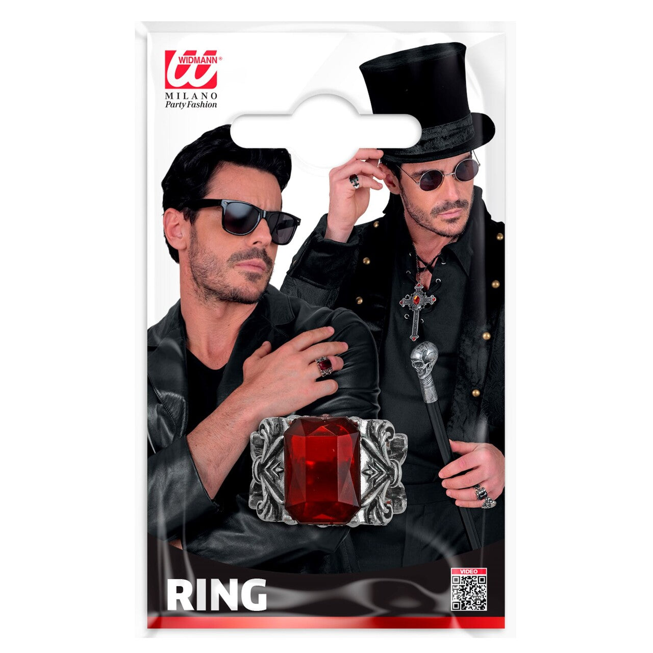 Op deze afbeelding zie je een Accessoires, van het merk Widmann. Gothic Bloedsteen Ring